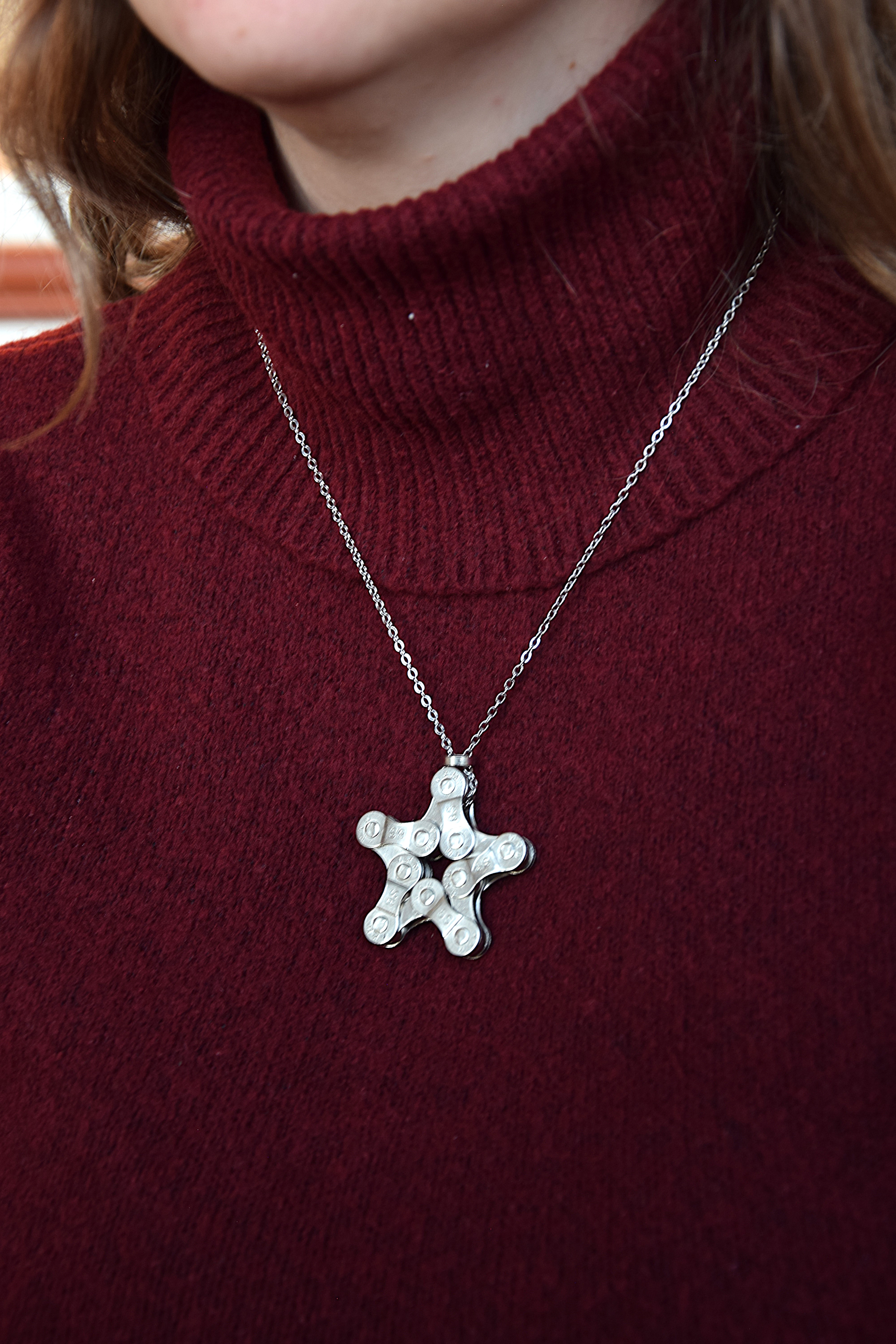 Metallhalskette - Anhänger Stern