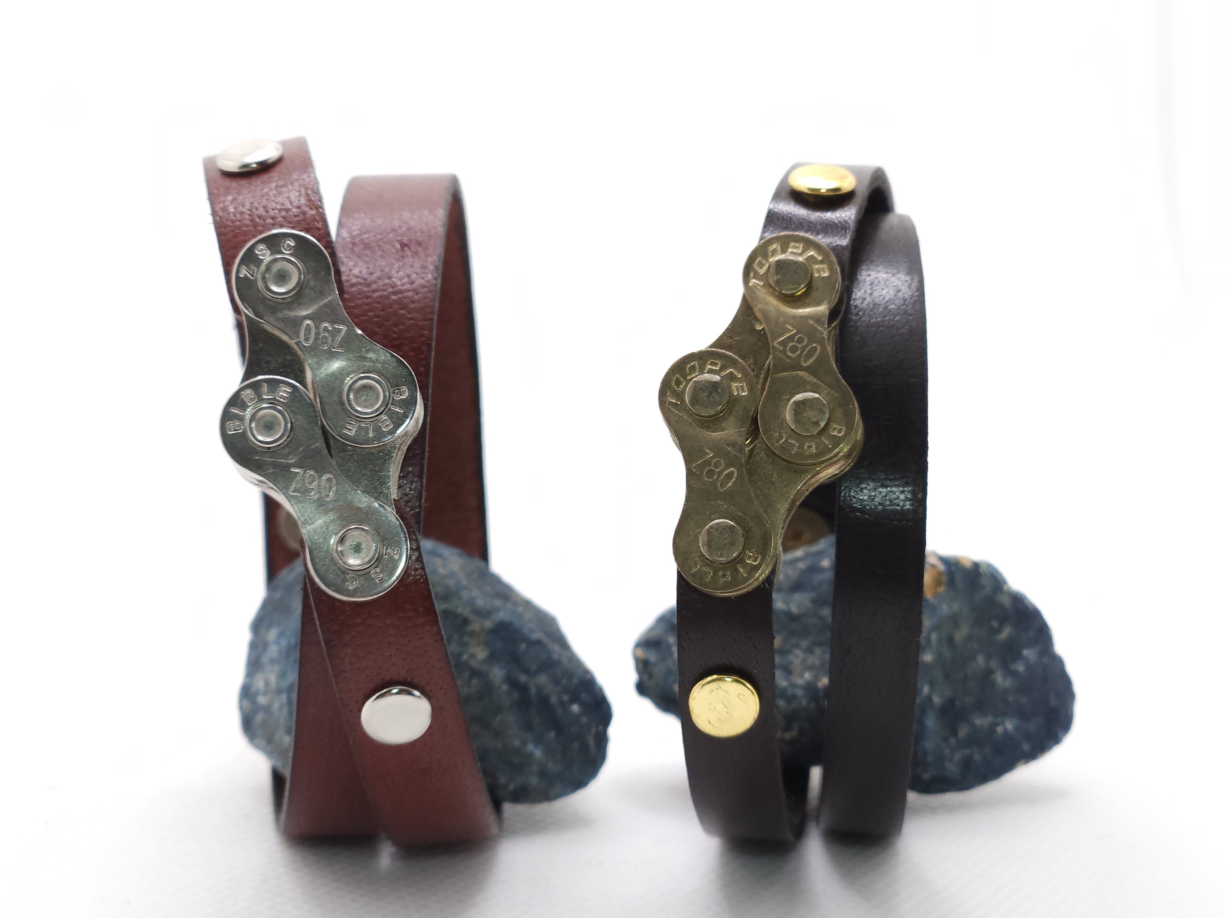 Lederarmband doppelt gewickelt mit Raute