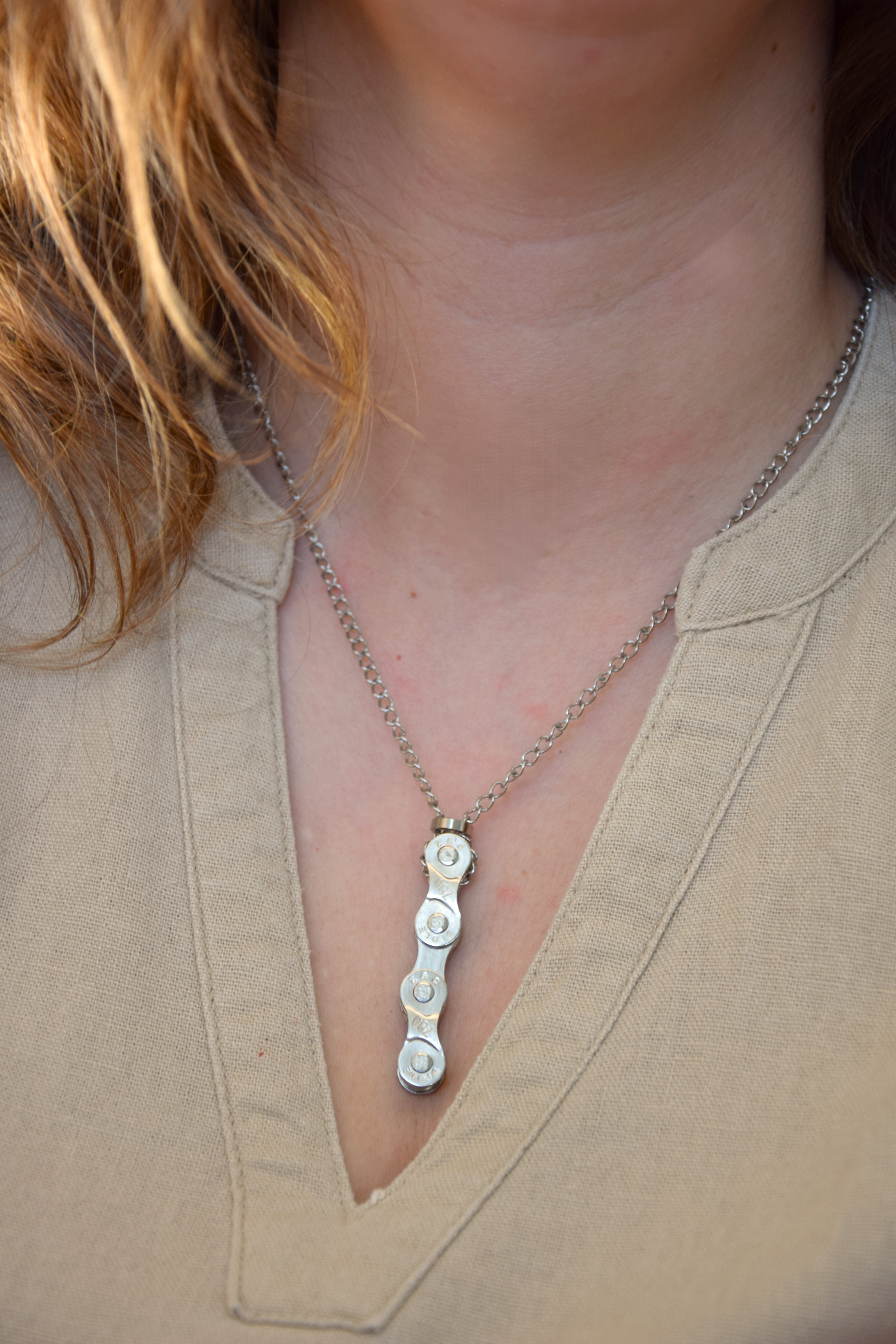 Metallhalskette - Anhänger Langglieder