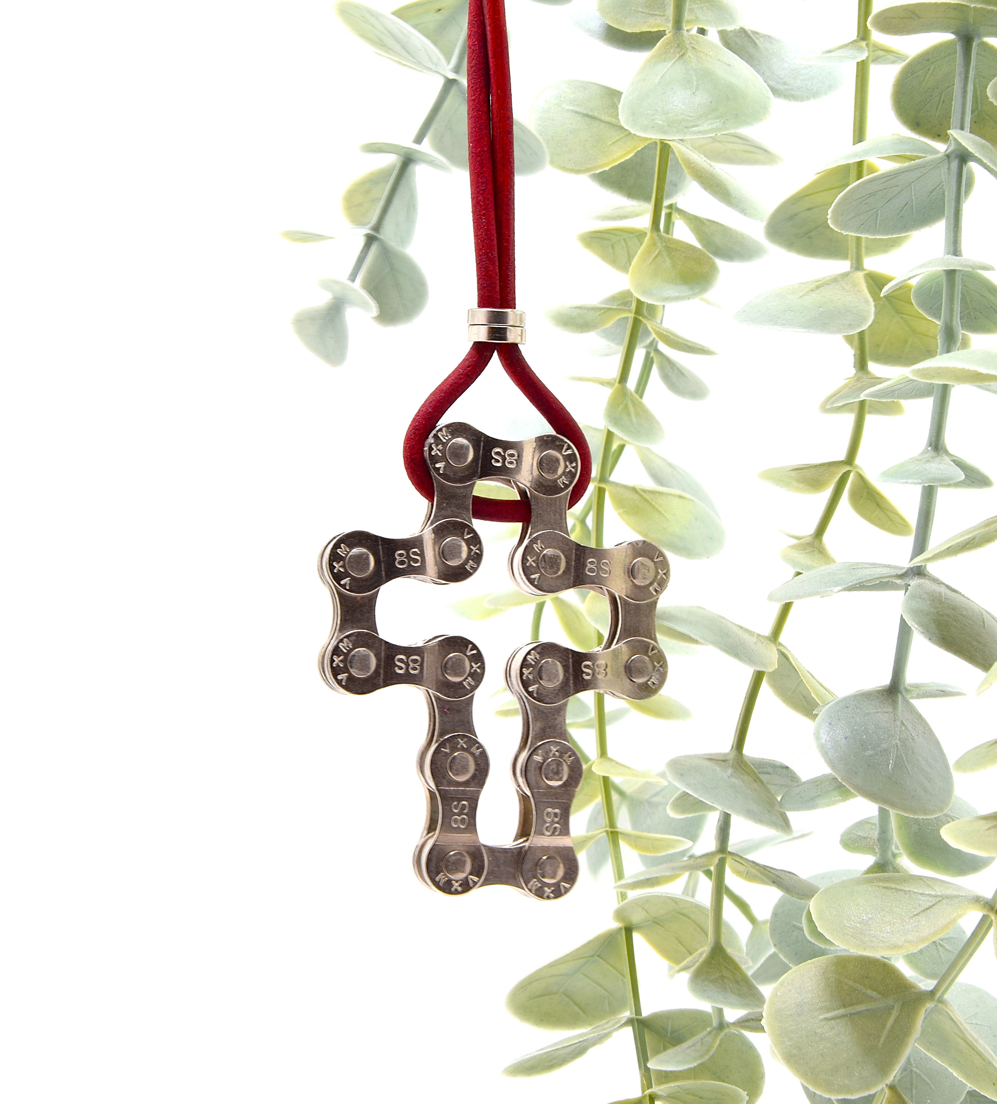 Halskette Leder - Anhänger Kreuz