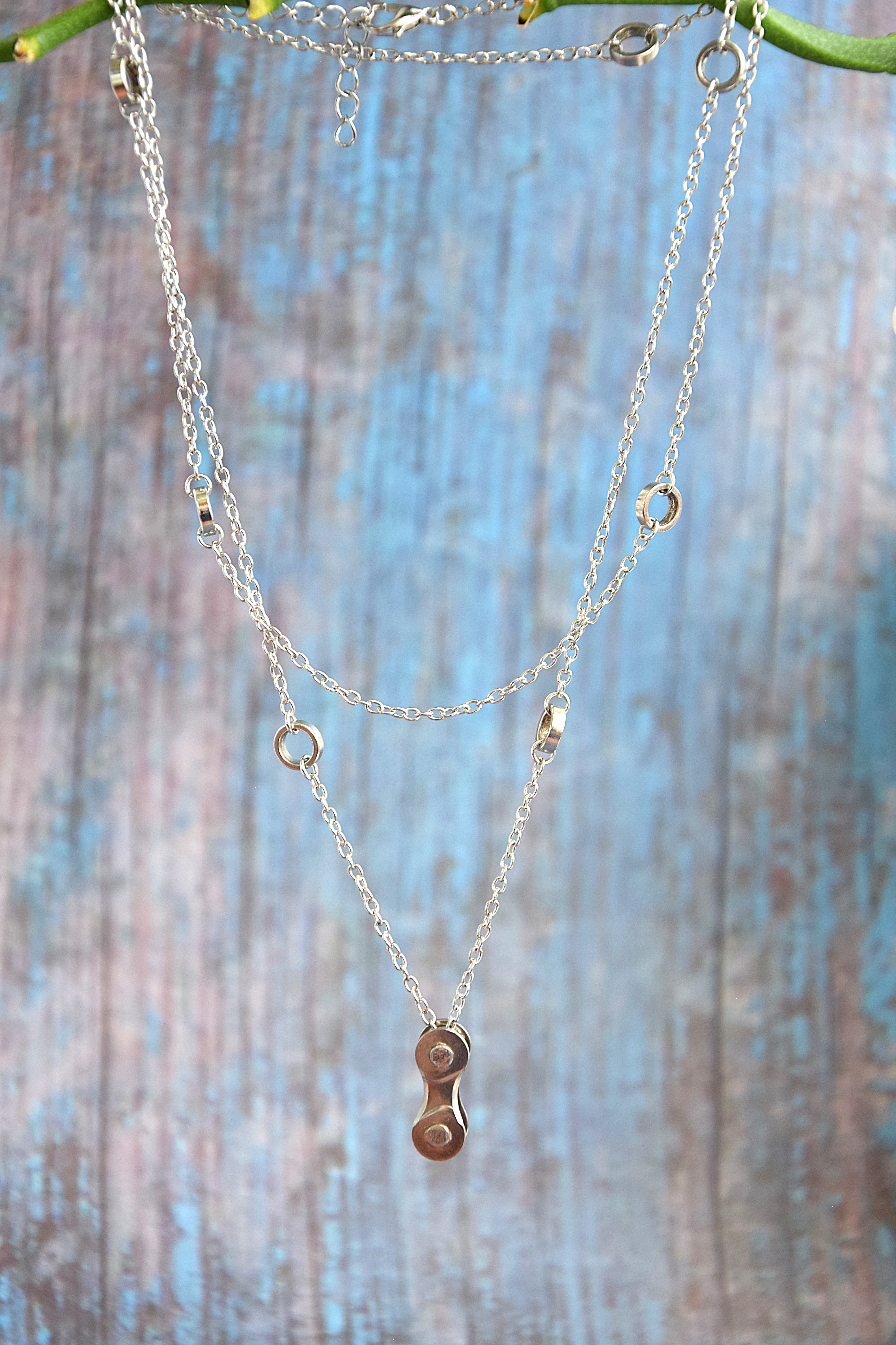 Metallhalskette - Doppelt gewickelt mit Einzelelemente