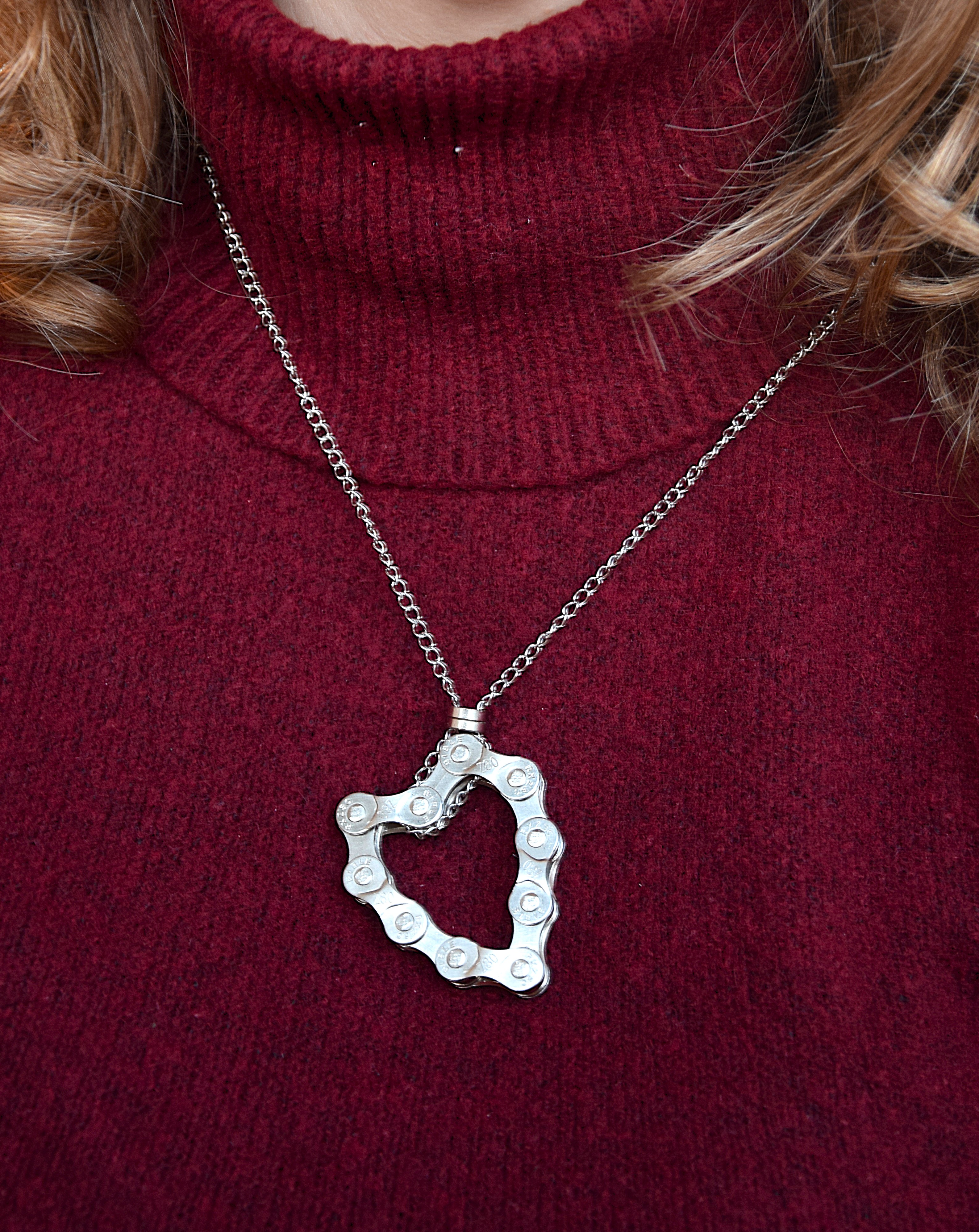 Metallhalskette - Anhänger Herz