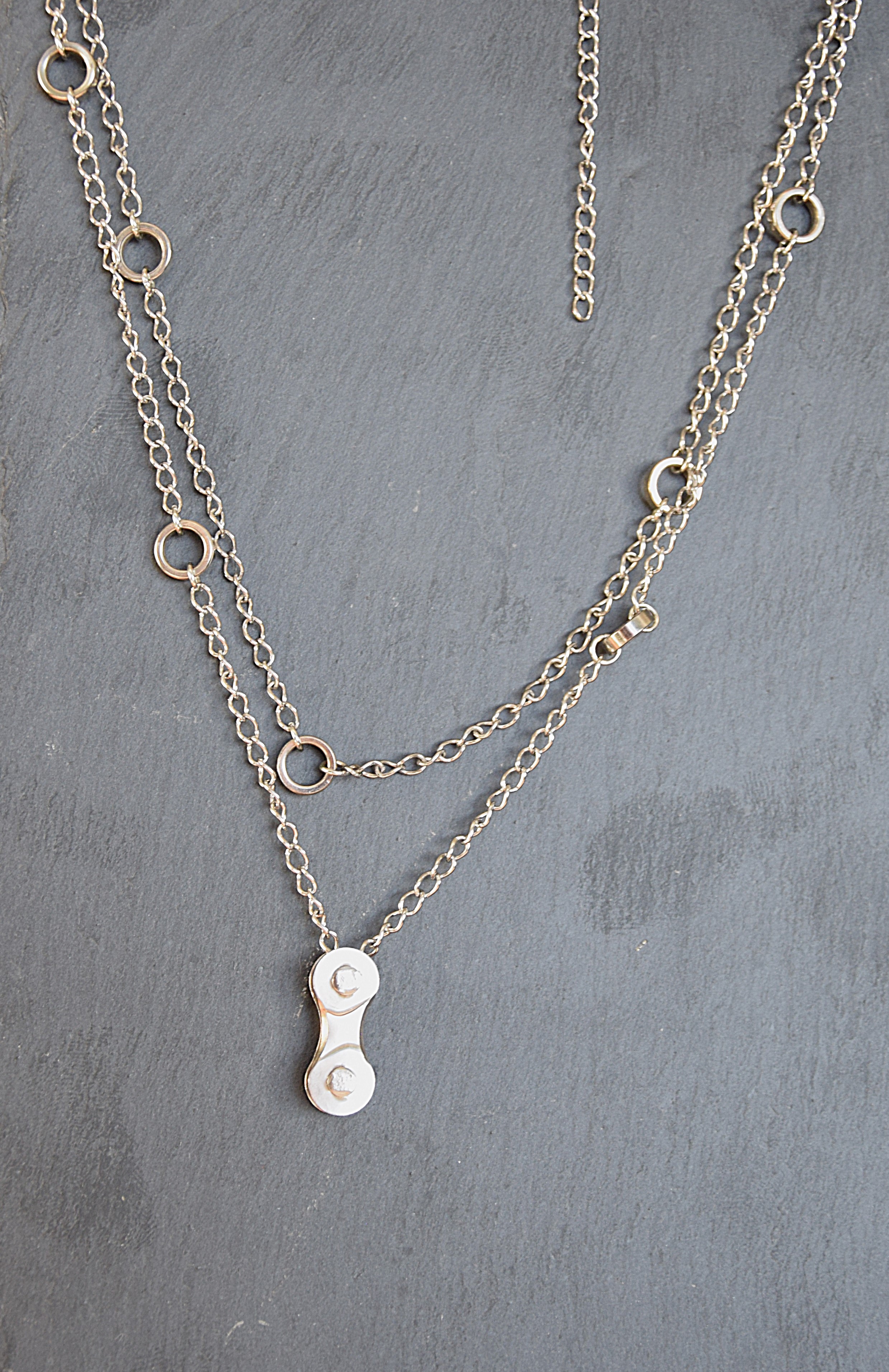 Metallhalskette - Doppelreihe