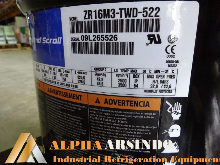 Copeland Scroll Compressor ZR16M3-TWD-522