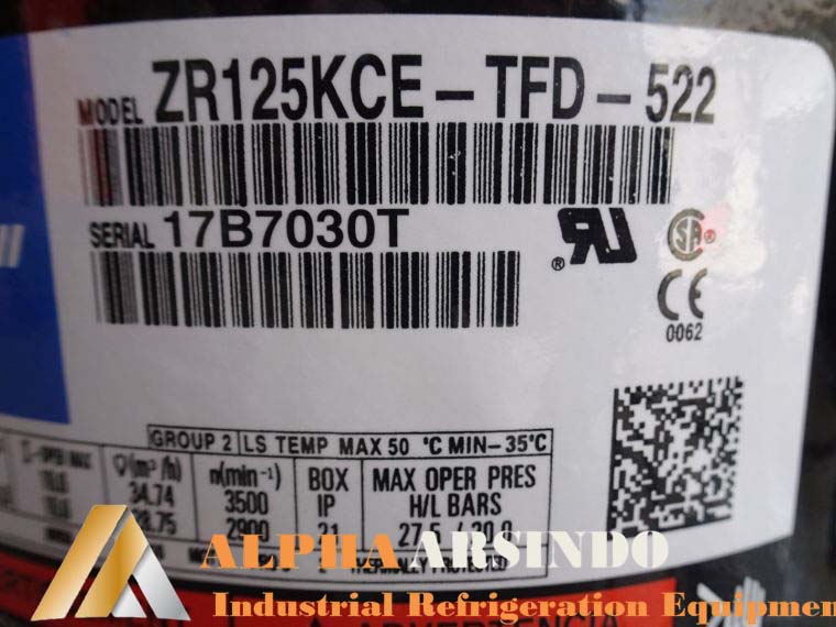 Emerson Copeland ZR125KCE-TFD-522 Compressor