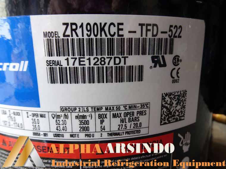 Copeland Scroll Compressor ZR190KCE-TFD-522