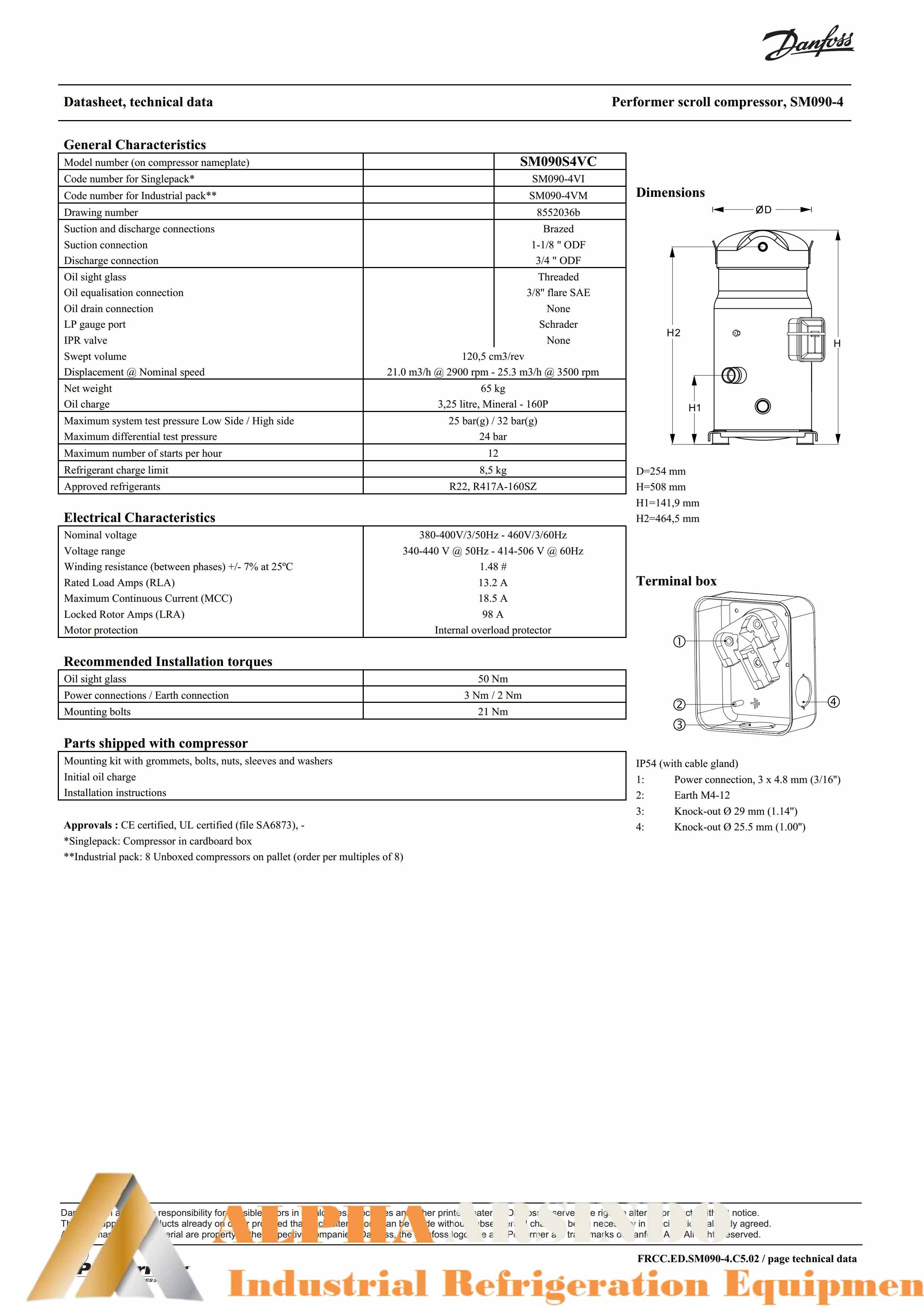 Danfoss Compressor SM090-4VM
