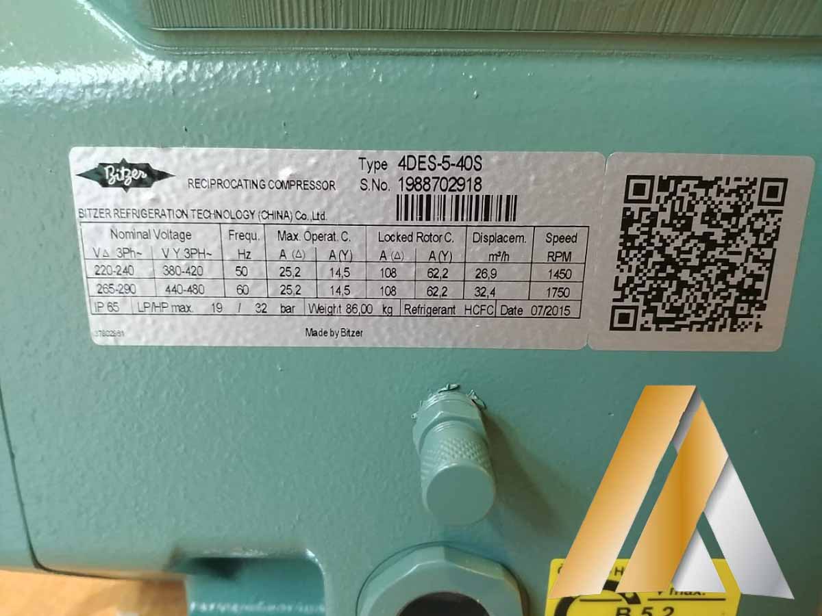 Bitzer Reciprocating Compressor 4DES-5Y-4OS