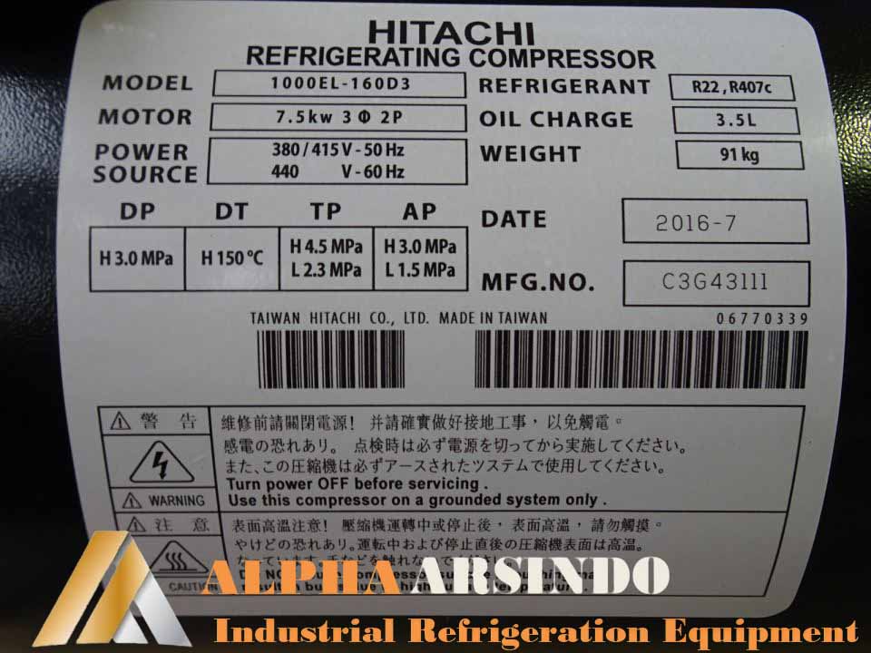 Hitachi 1000EL-160D3 Compressor