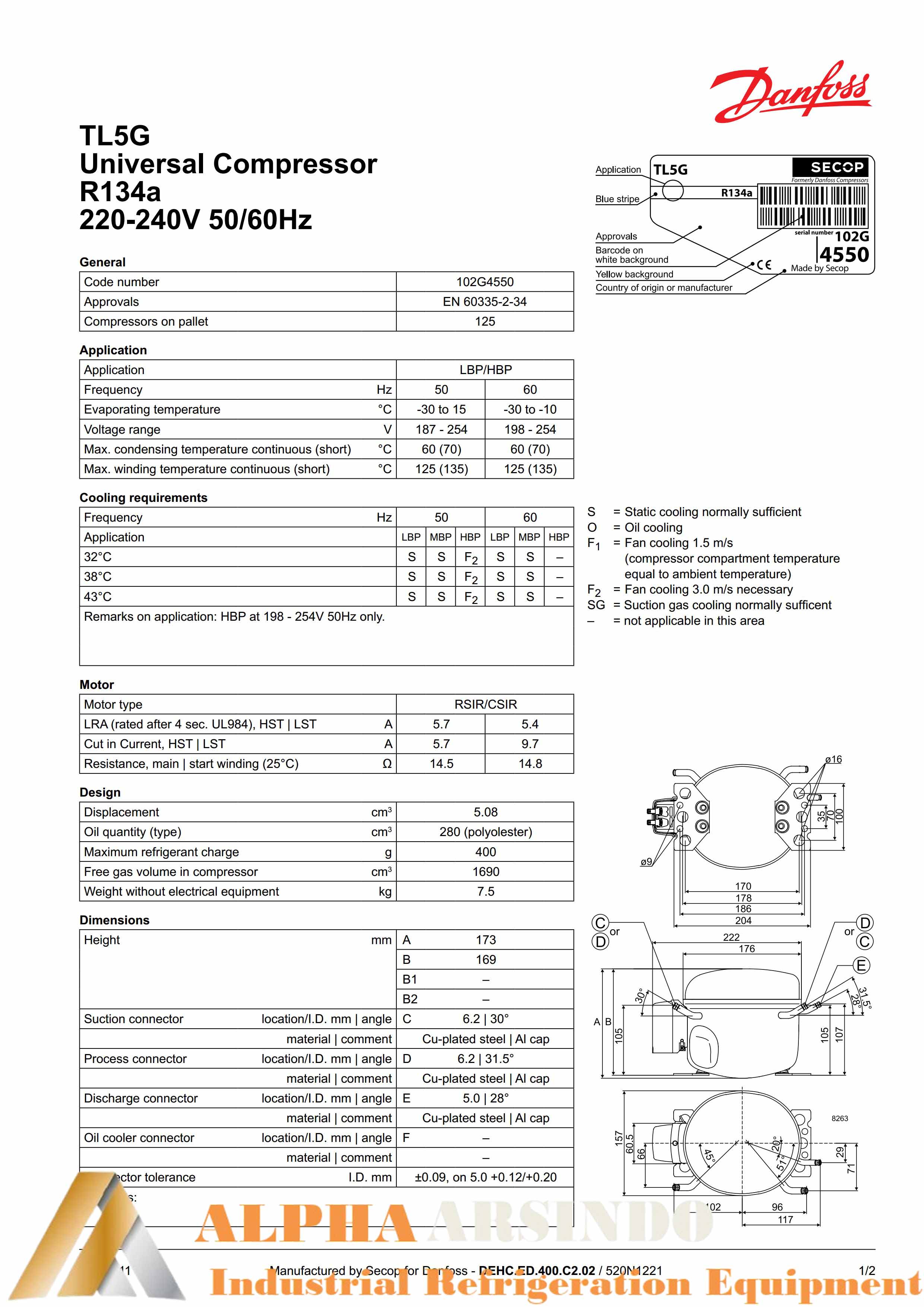 Danfoss TL5G Compressor