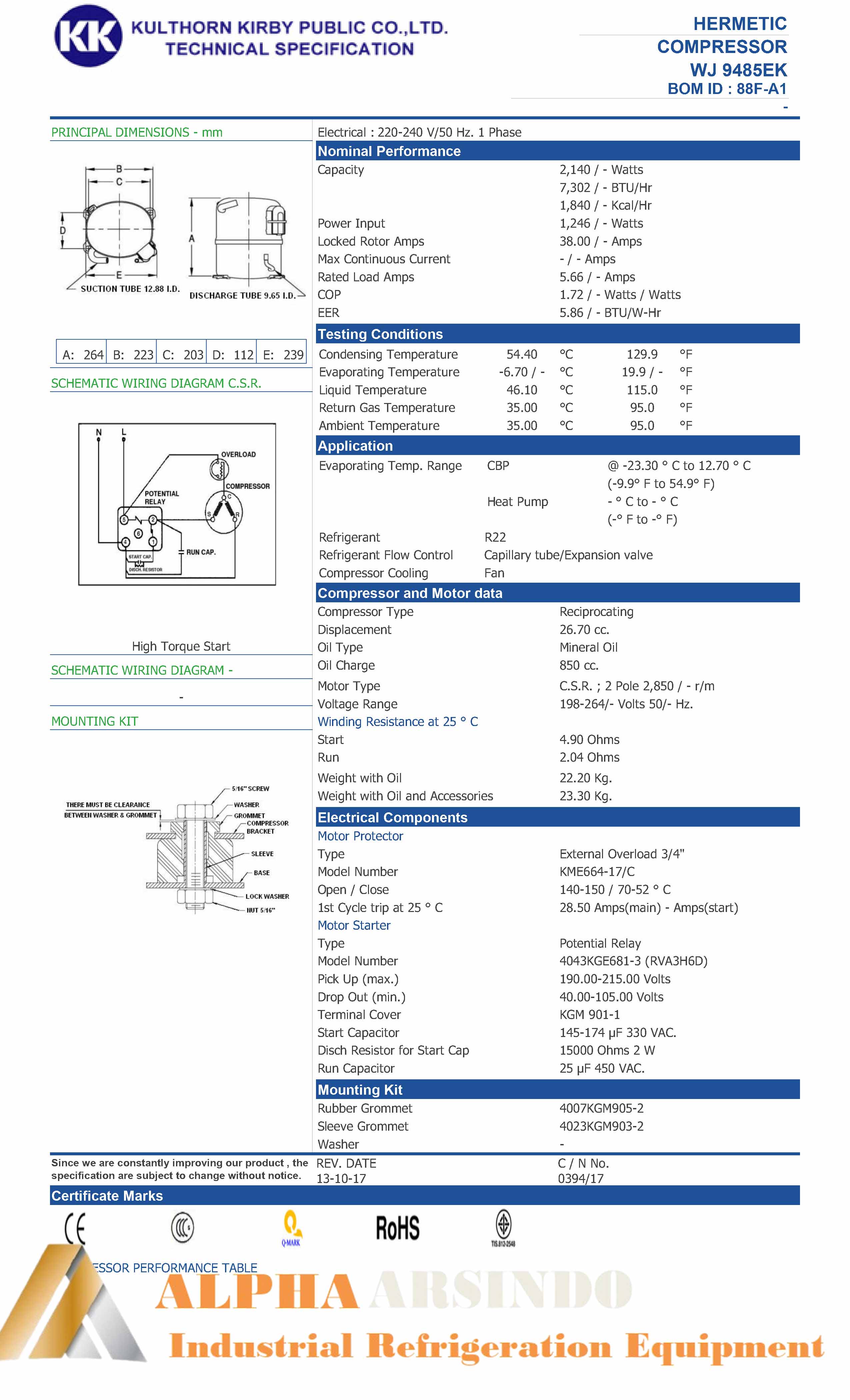 Kulthorn Compressor WJ9485EK