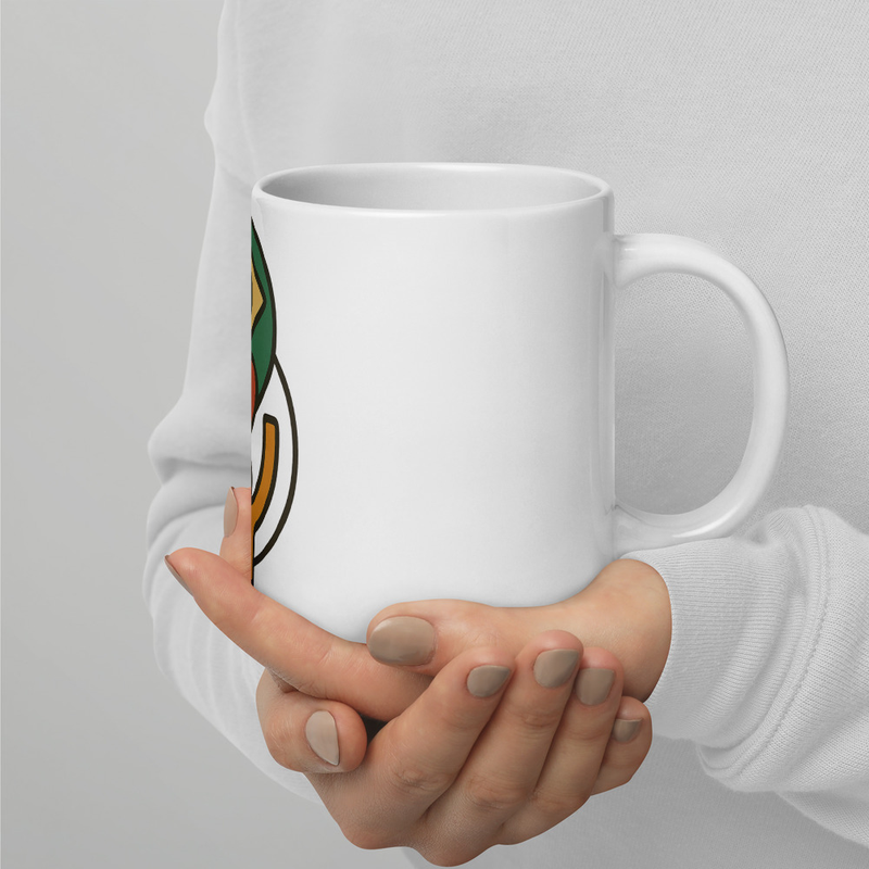 White glossy mug