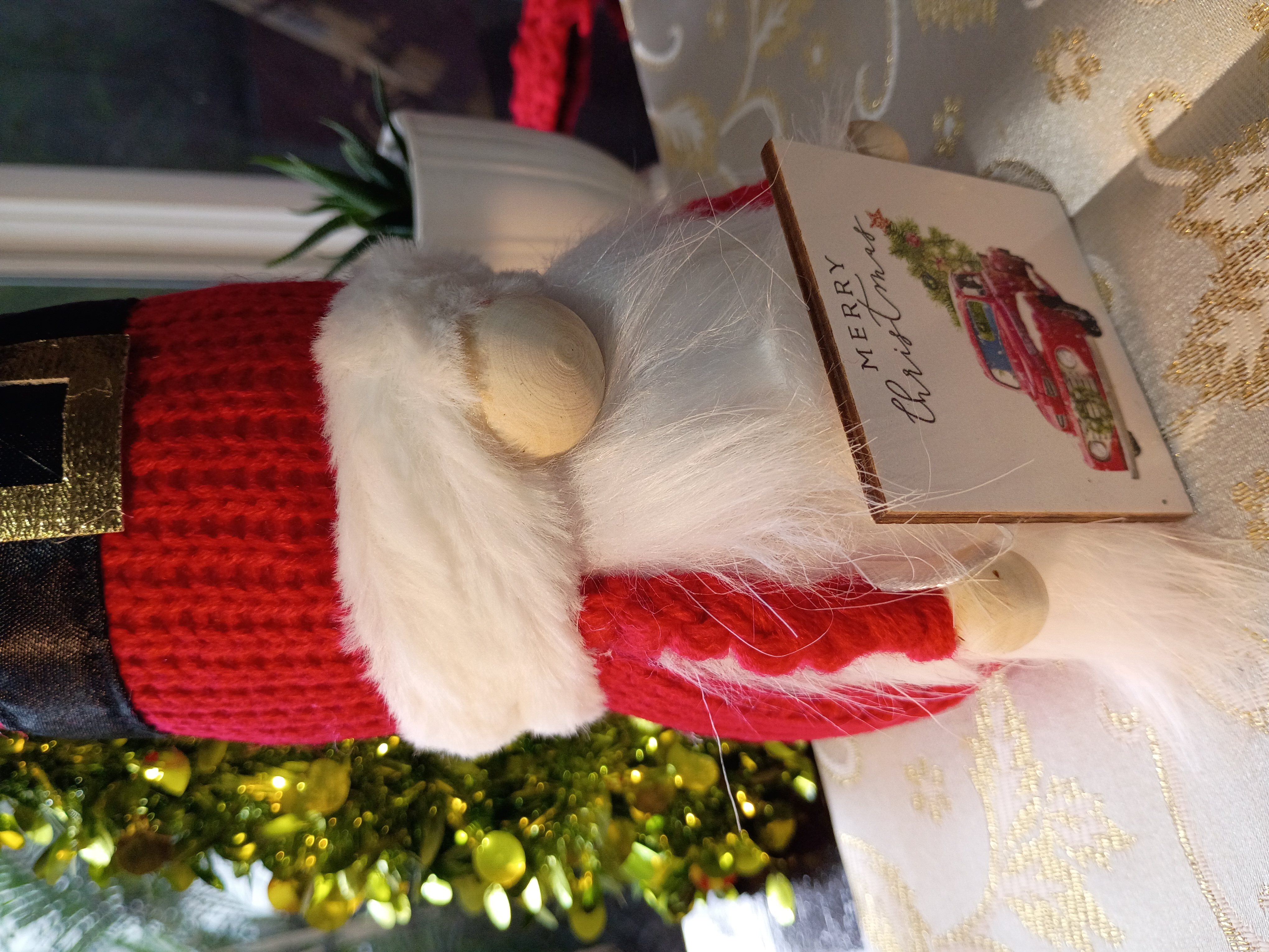 Santa Claus dressed bearded elf Christmas decorative ornament