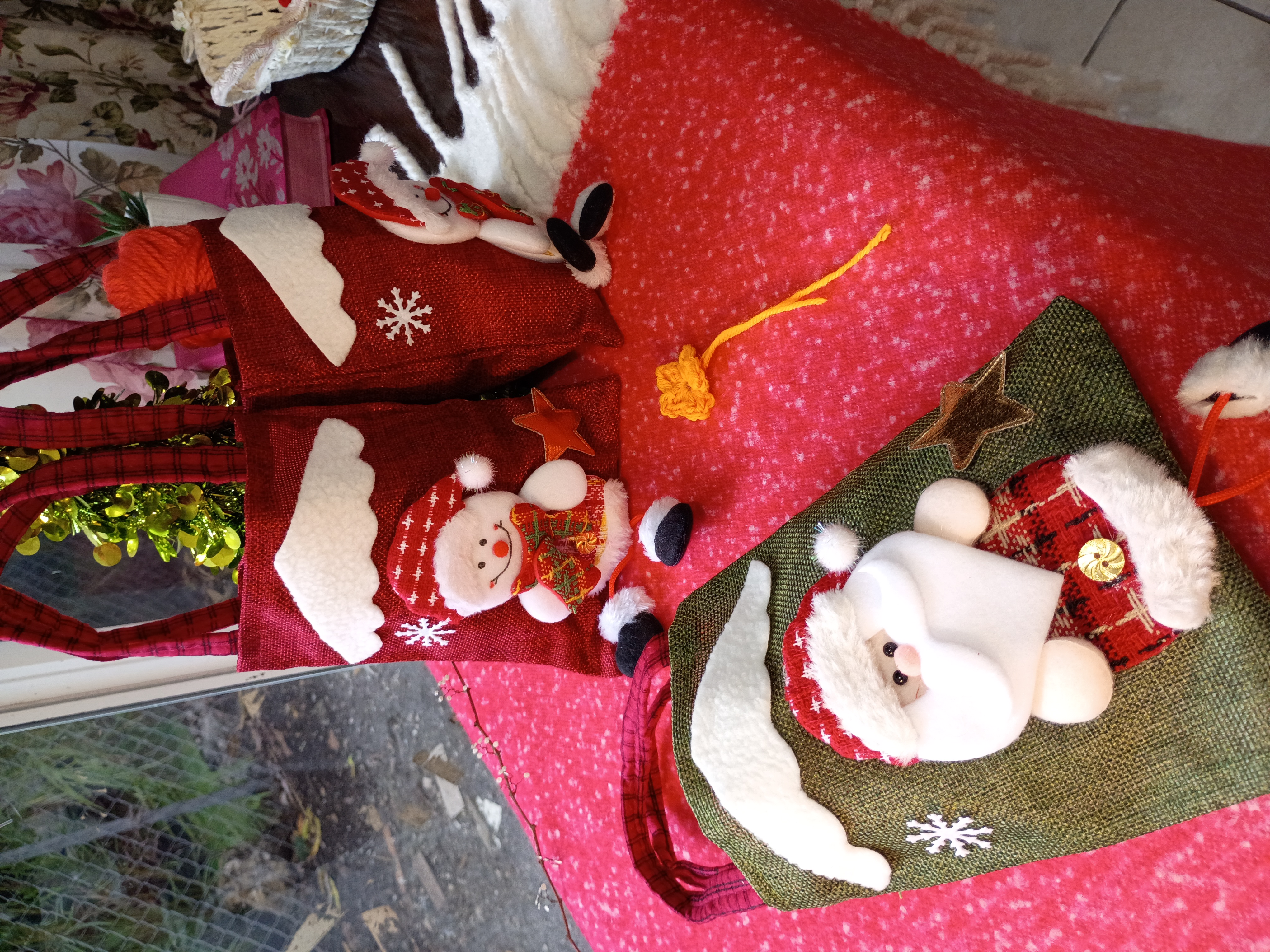 Set of three Christmas gifts bags 