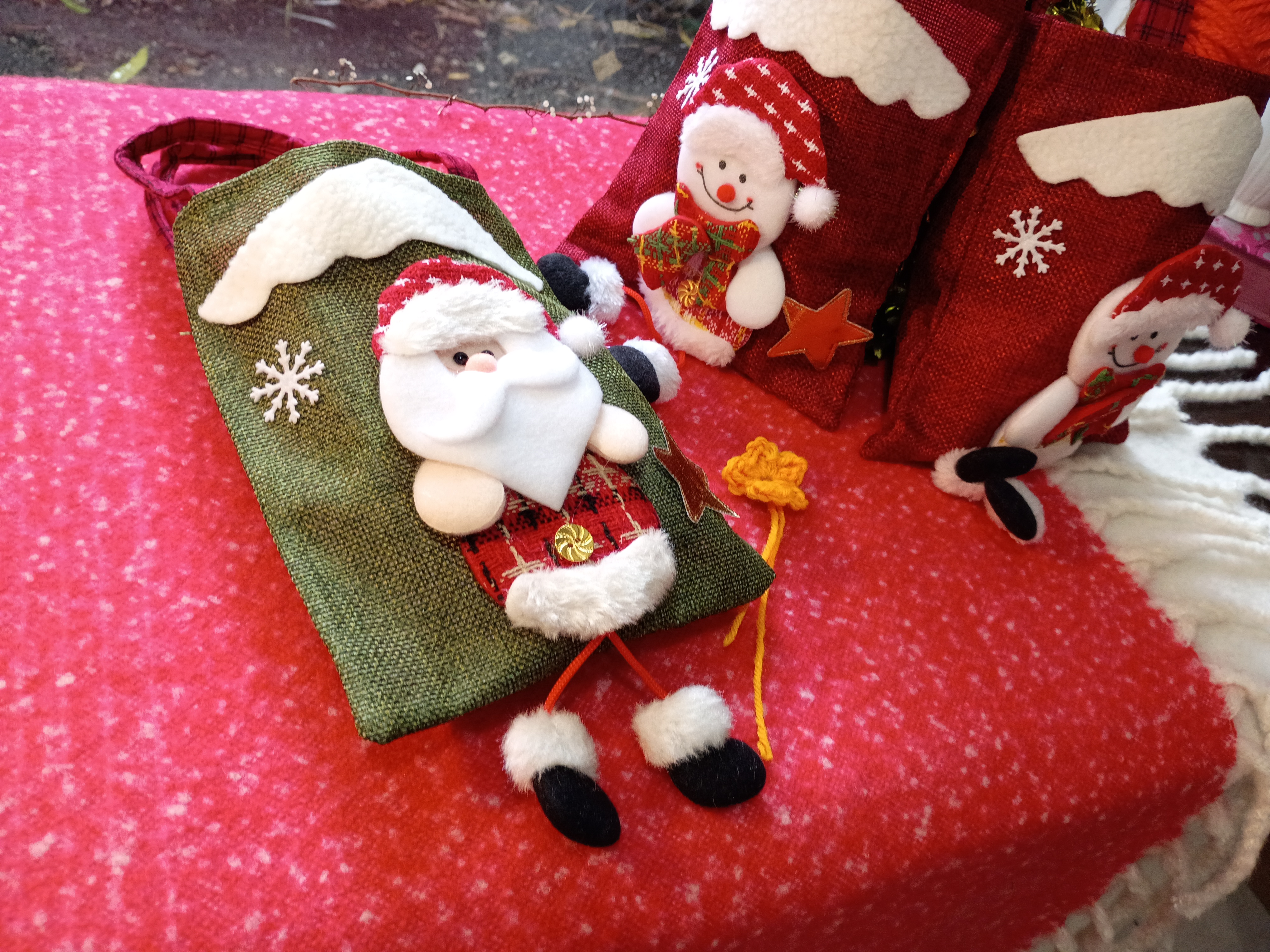 Set of three Christmas gifts bags 