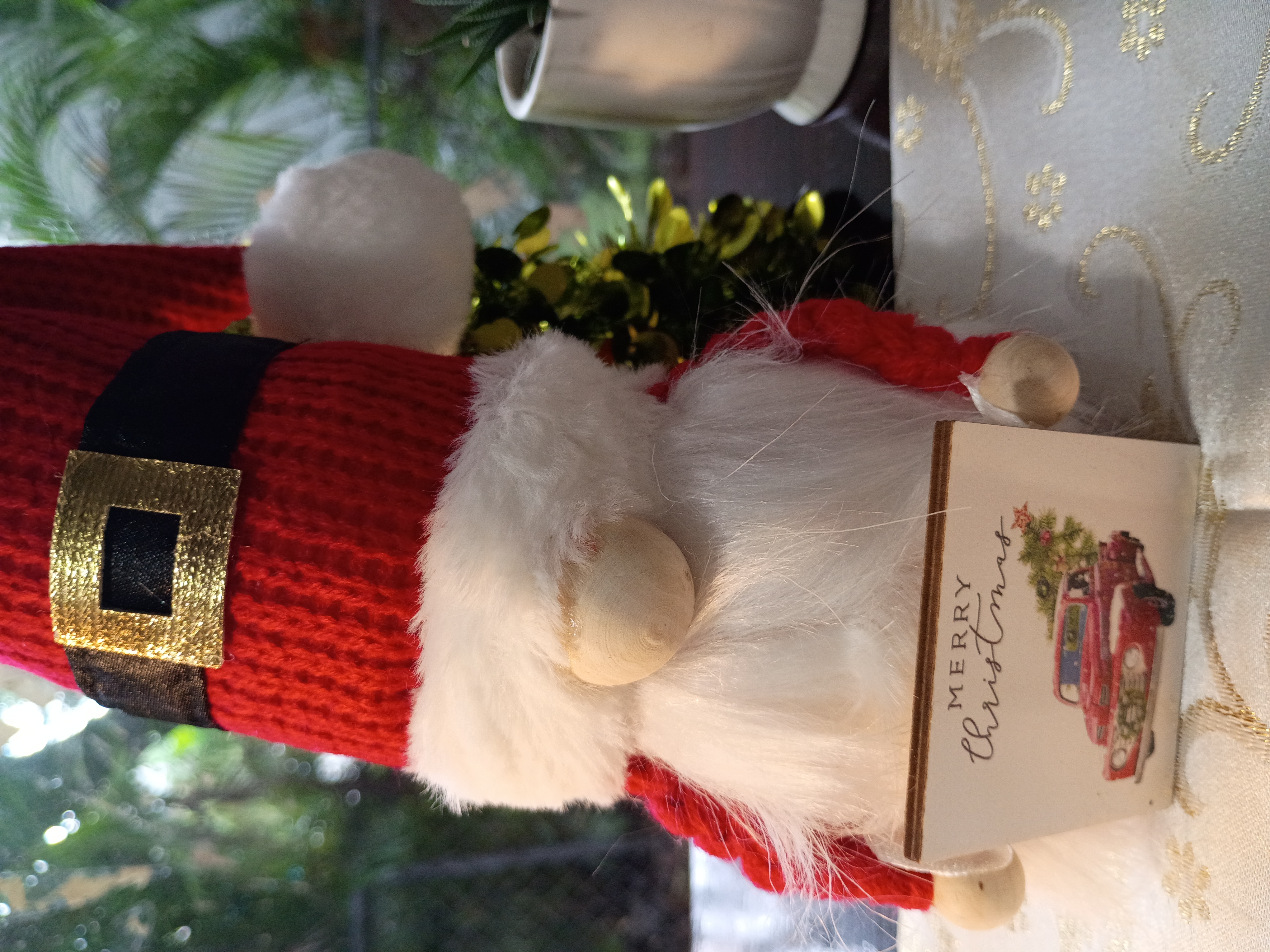 Santa Claus dressed bearded elf Christmas decorative ornament