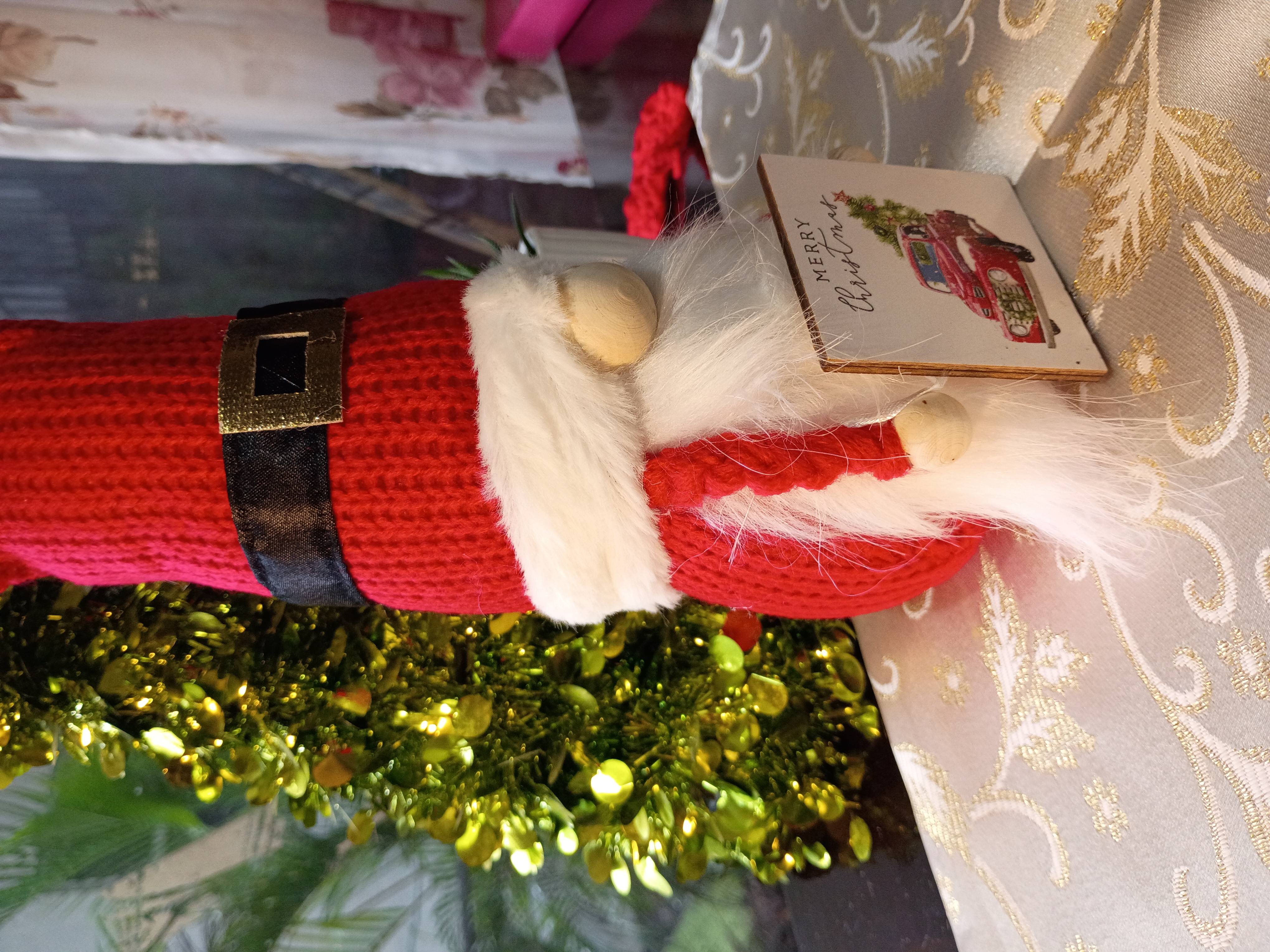 Santa Claus dressed bearded elf Christmas decorative ornament