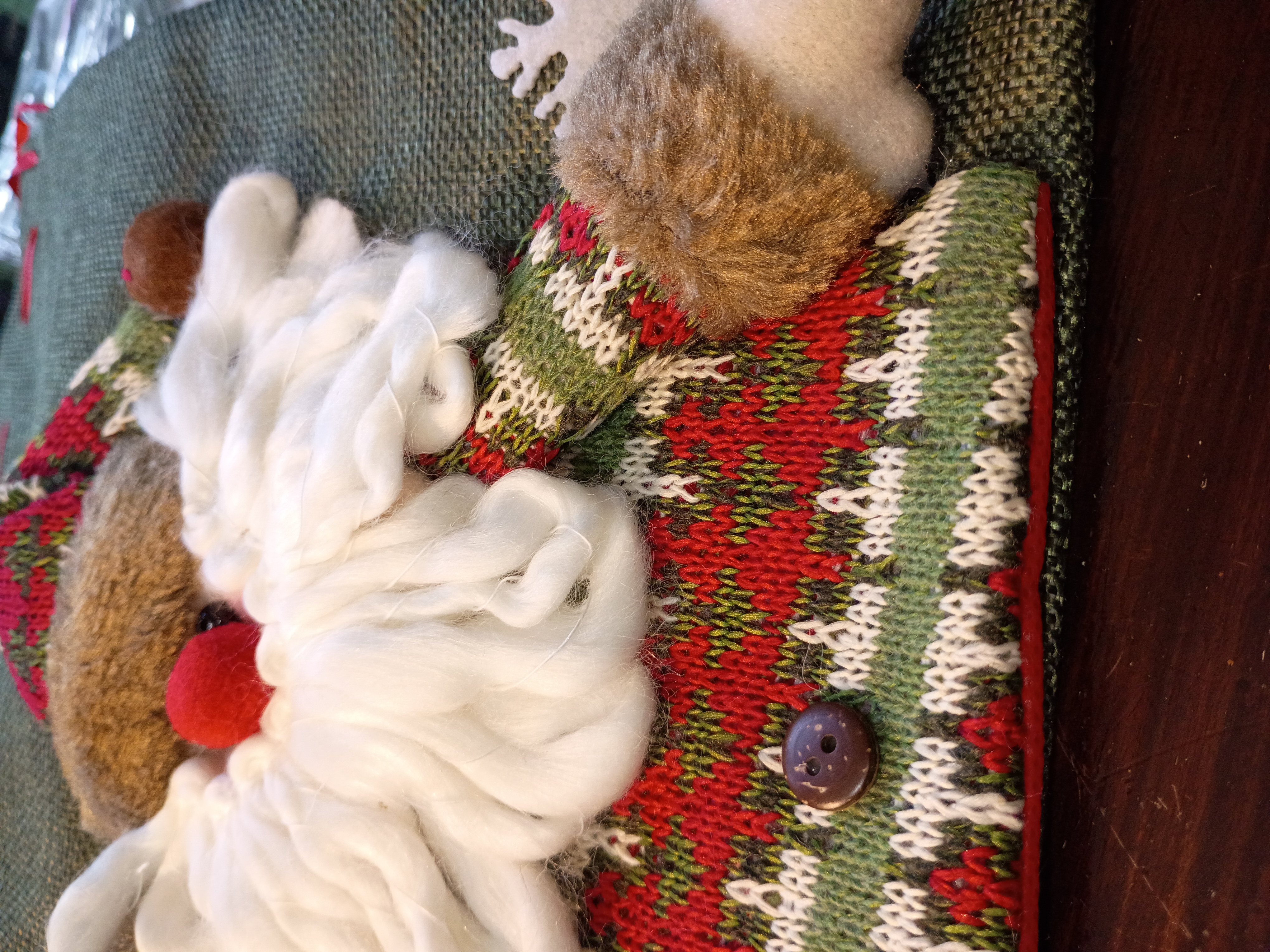 Set of three Christmas gifts bags green