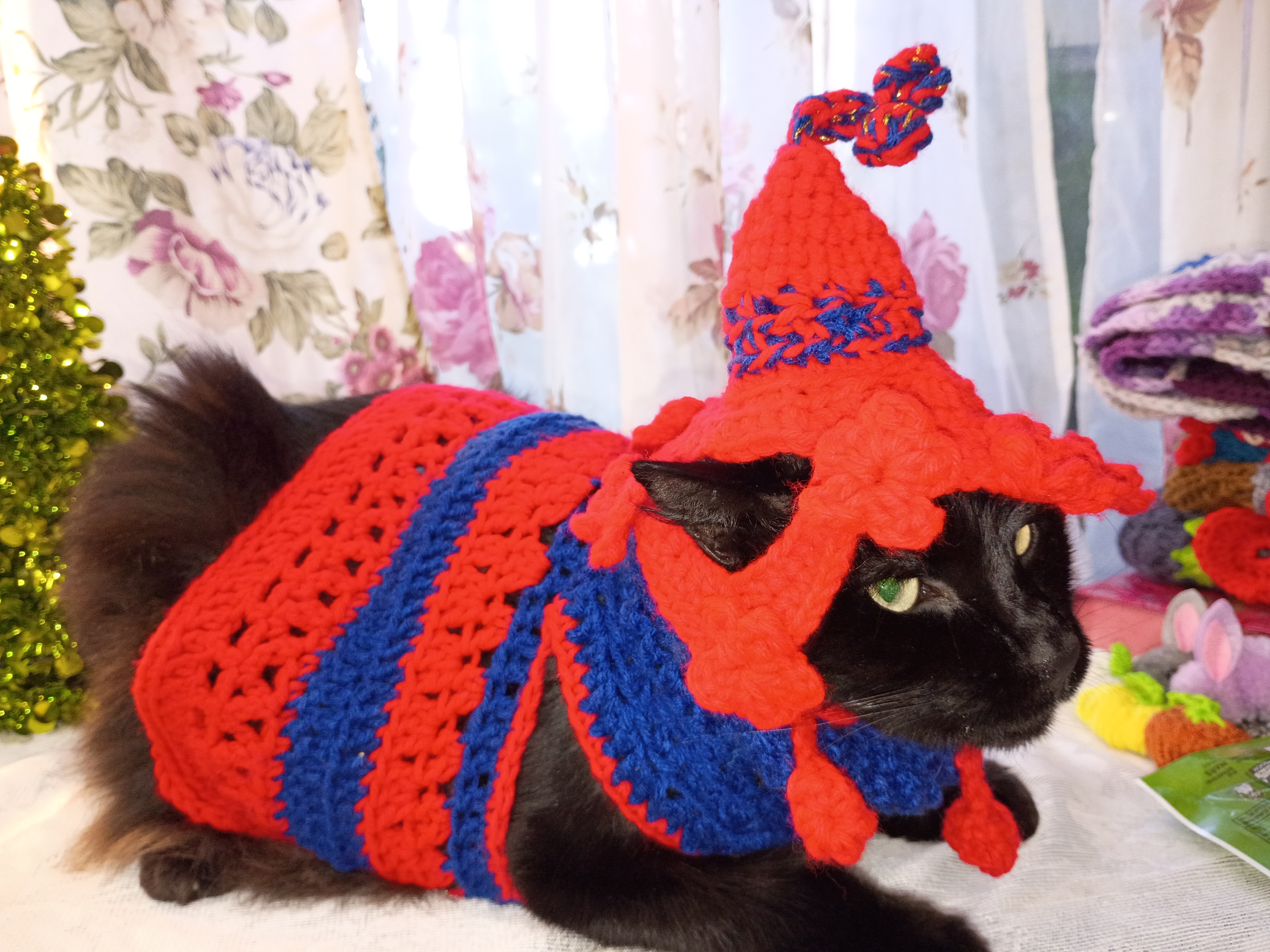 Pet outfit Set Sweater + Hat (Small Medium Dog) or (Large Cat)