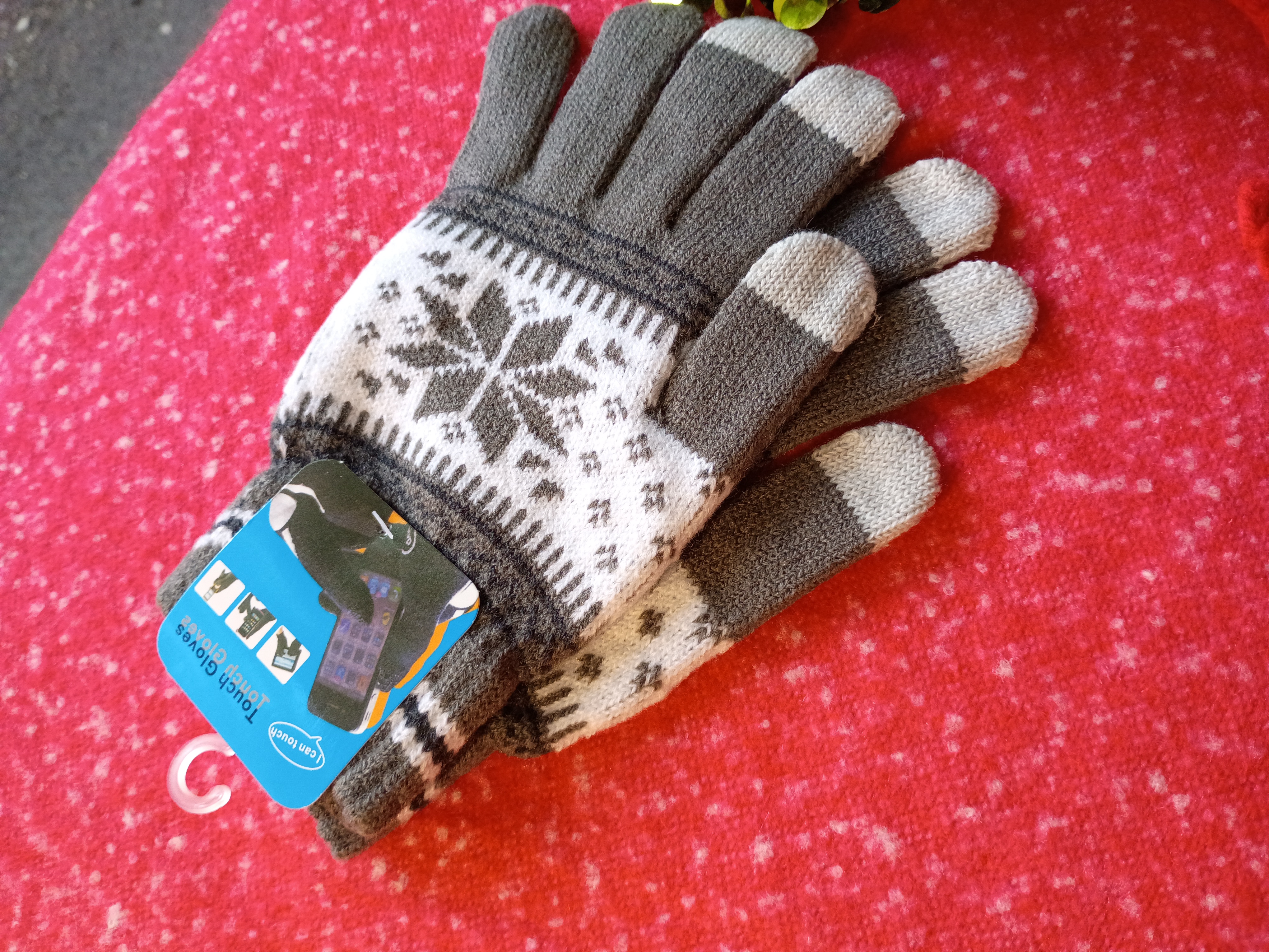 Technology ready gloves. Grey color
