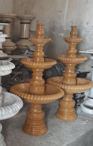 Golden Marble Decorative Three-Tier Garden Fountain