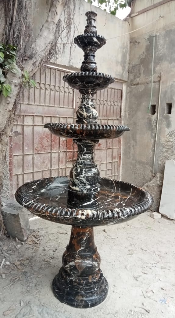 Black & gold  Marble Three-Tier Fountain