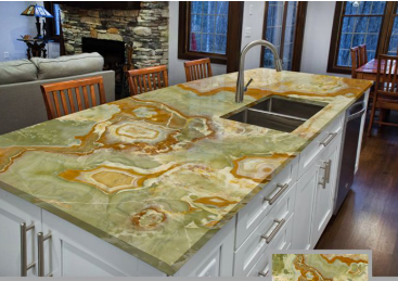 Multi Green Onyx slabs 