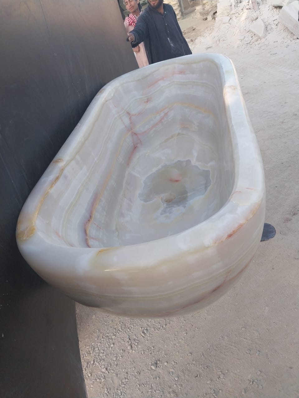 White Onyx Stone Bathtub