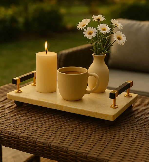 Elegant cream  Marble Serving Tray