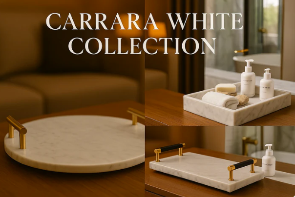 Carrara White Tray Set 2