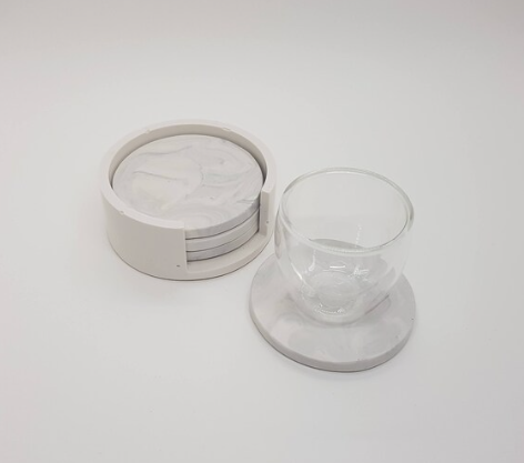 Ziarat White Marble Coaster Set