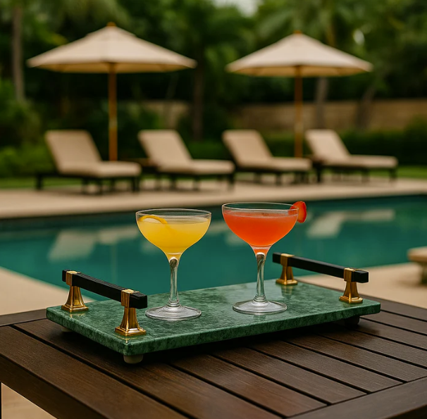 Green Marble Serving Tray