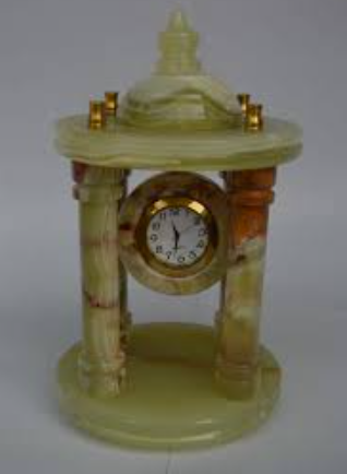 Vintage Green Onyx  Marble Table Clock