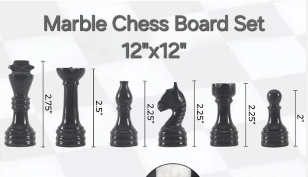 Classic Elegance Black  White Marble Chess Set