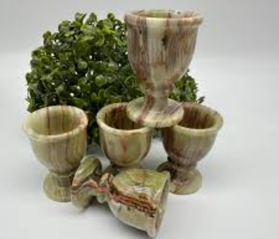 Dark Green Onyx Cherry Goblet(6pcs set)