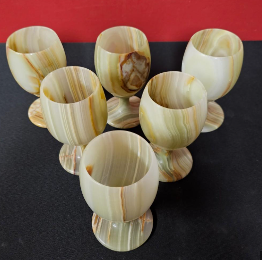 Set of Onyx Stone Goblets(6 pcs)
