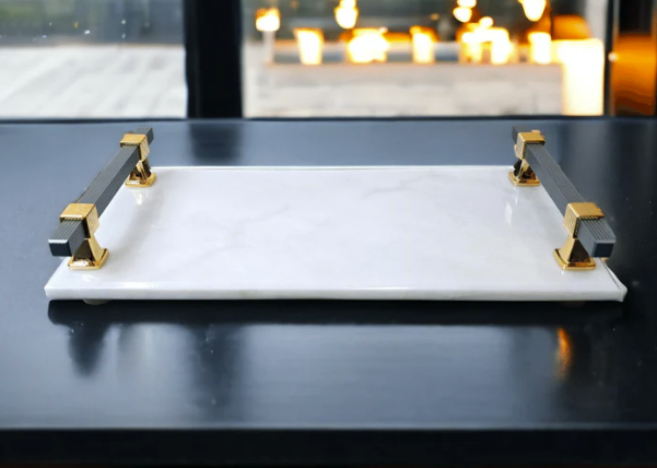 carrara White  Marble Serving Tray