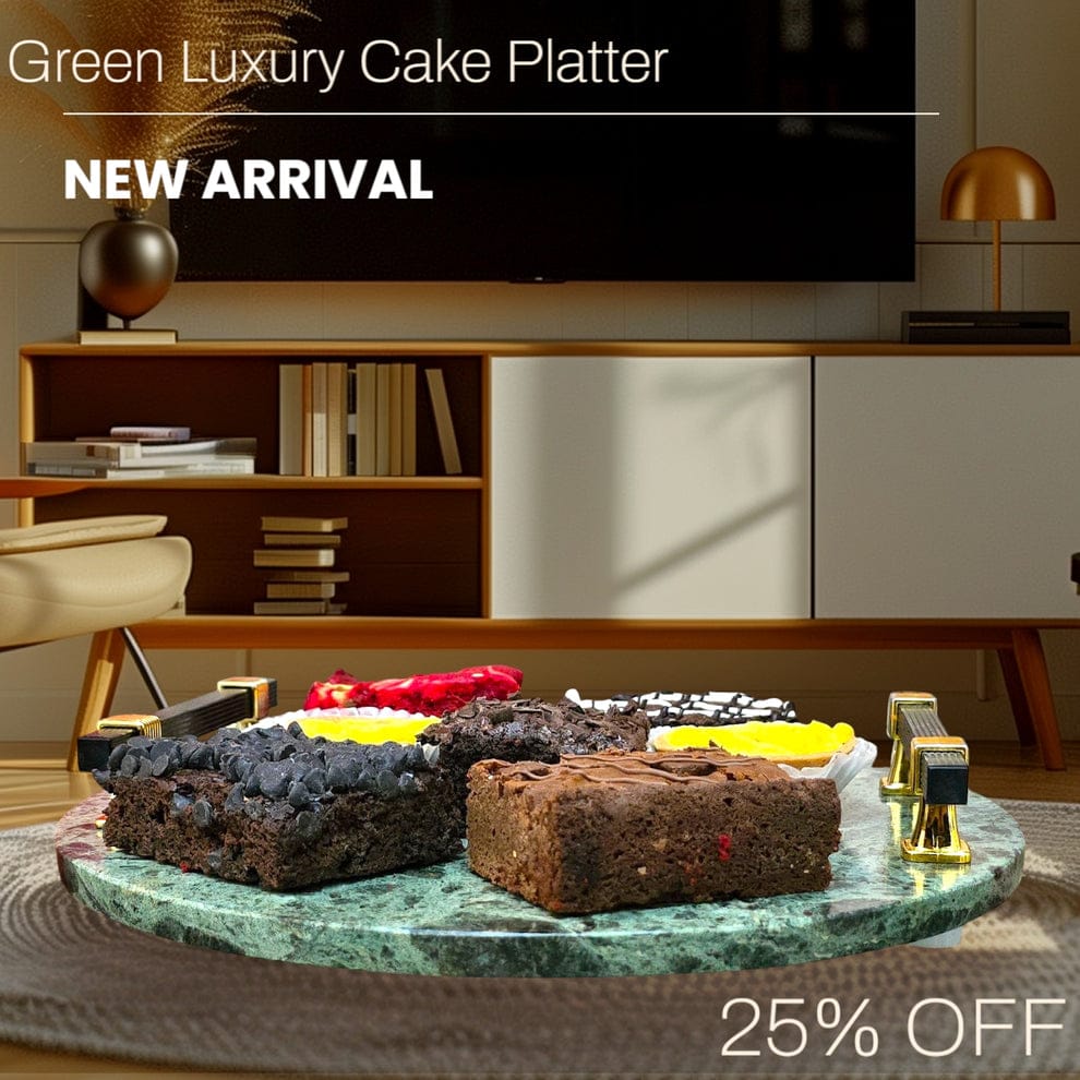 Jungle Green Marble Round Serving Tray 