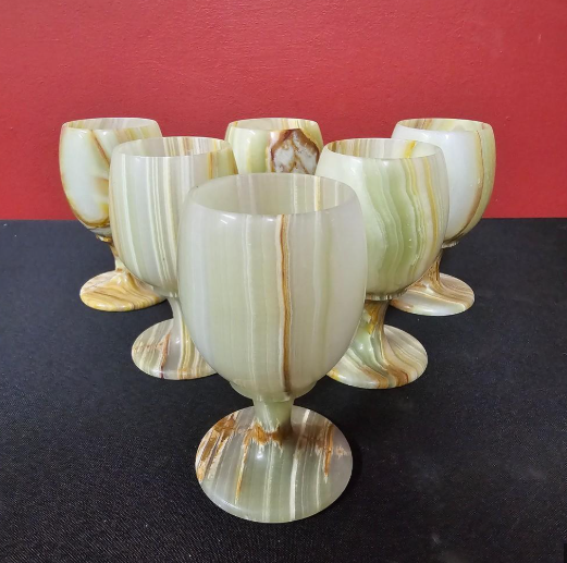 Set of Onyx Stone Goblets(6 pcs)