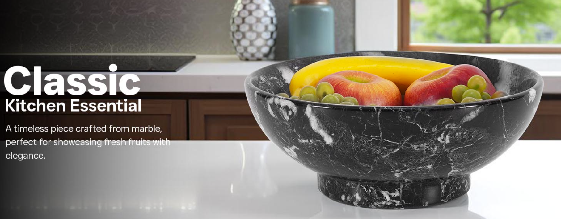 Black zebra  Marble Fruit Bowl