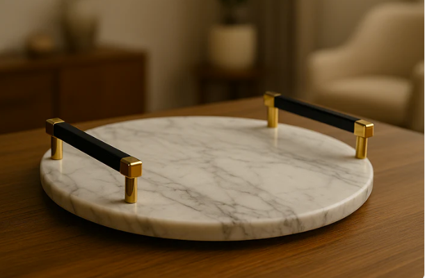 Elegant Marble Tray 3 pcs  Set 