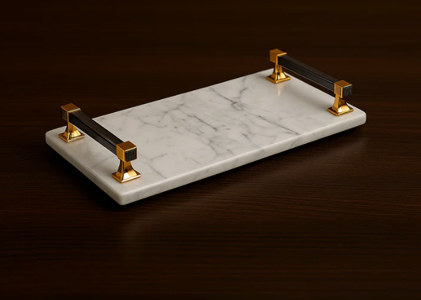 carrara White  Marble Serving Tray
