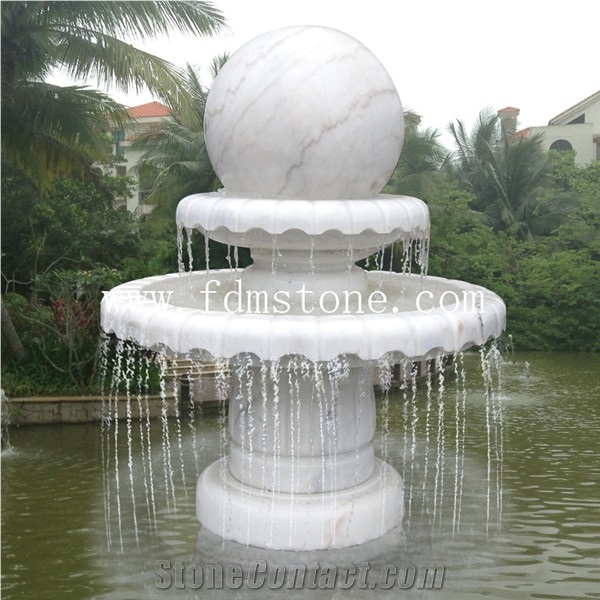 White Marble Outdoor Water Fountain