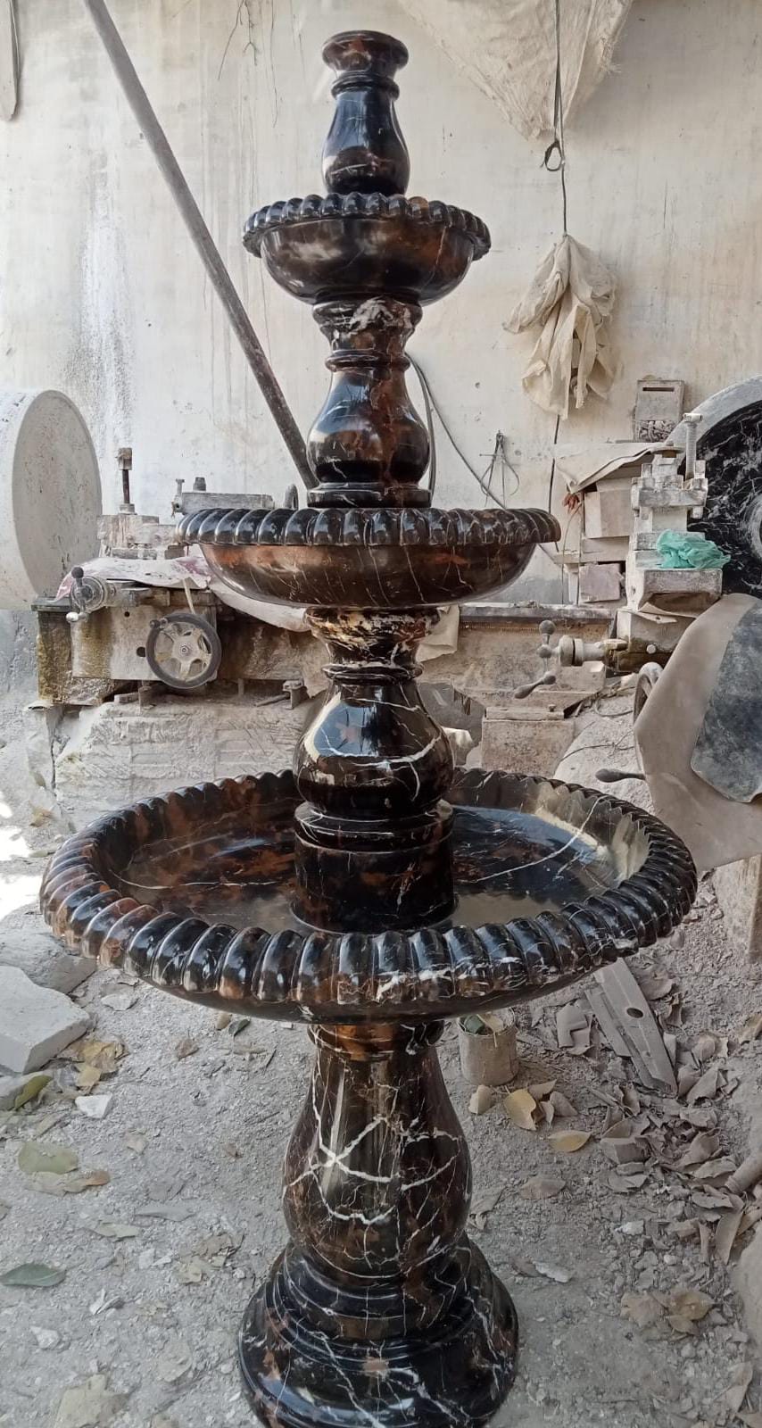 Black & gold  Marble Three-Tier Fountain