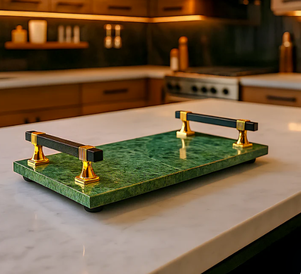 Green Marble Serving Tray