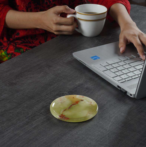 Green Onyx Stone Coaster Set