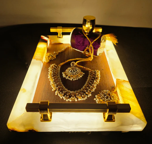 Luxury Onyx Stone Serving Tray