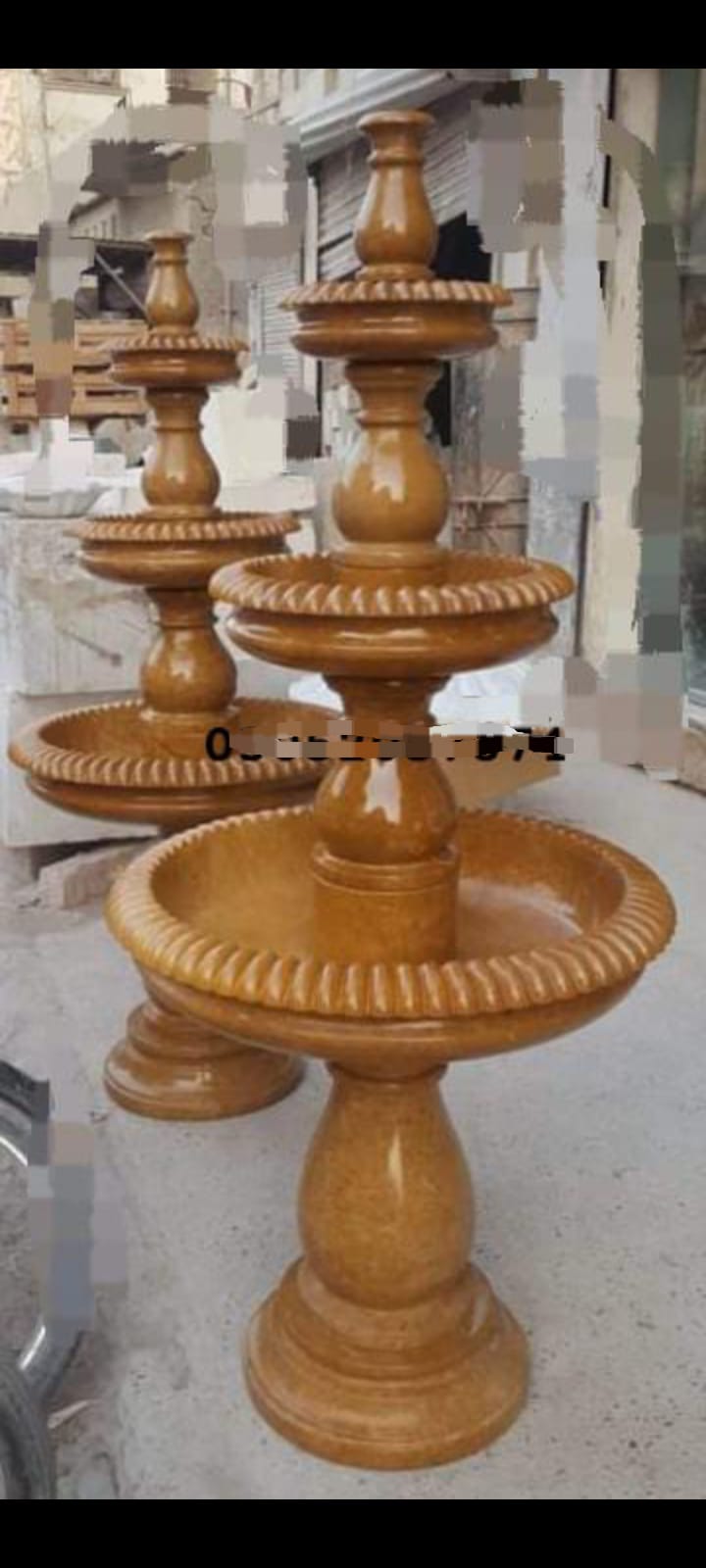 Golden Marble Decorative Three-Tier Garden Fountain