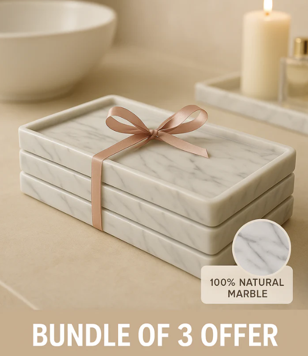 Marble Bathroom Trays Bundle