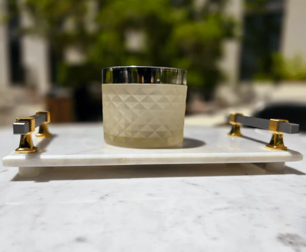 carrara White  Marble Serving Tray